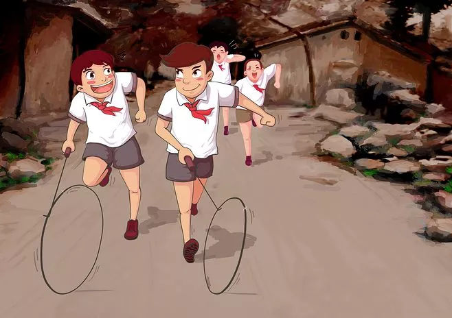 儿时记忆---滚铁环