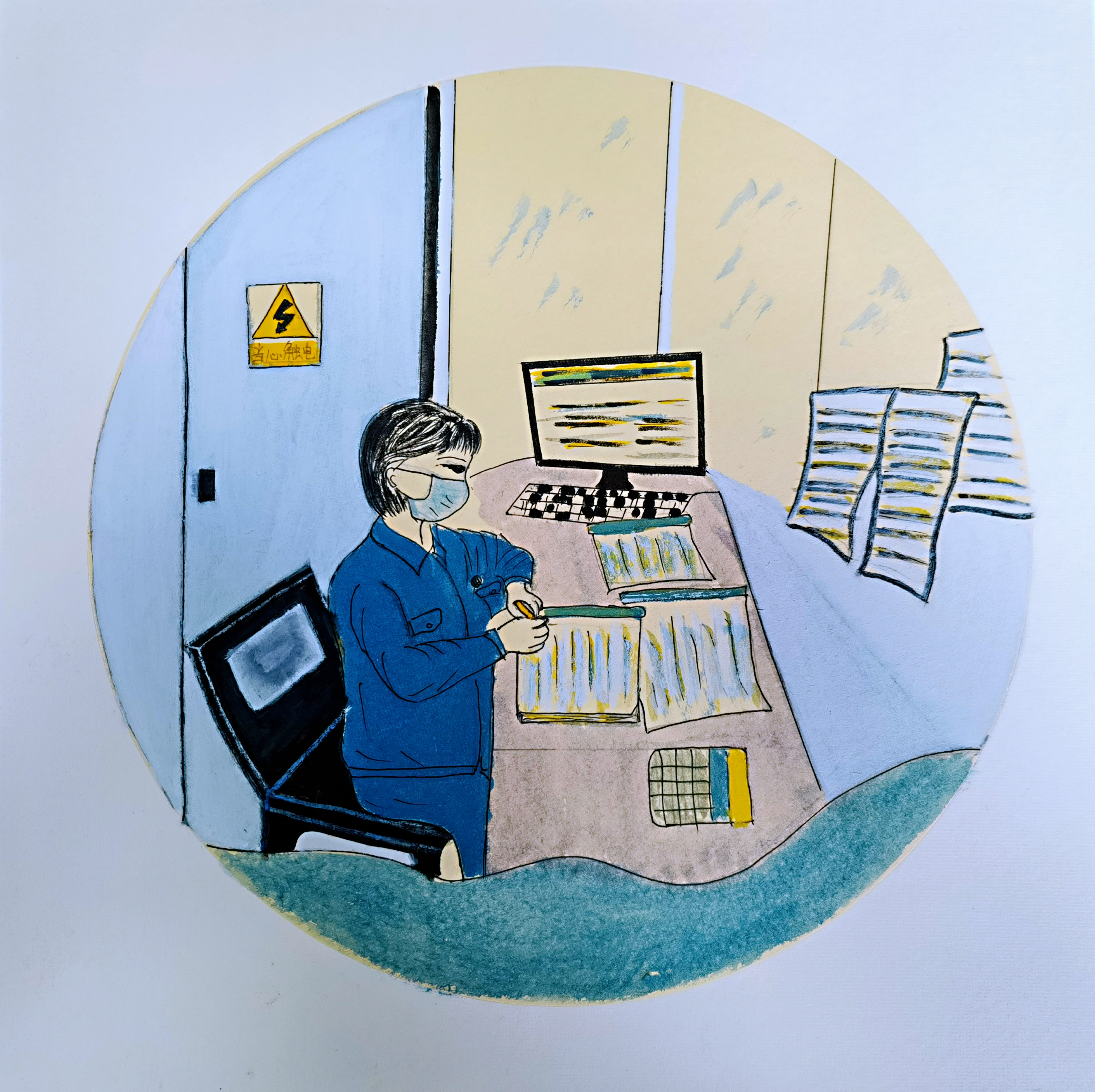 手绘,节日中轧钢人的“三原色” 手绘,节日中轧钢人的“三原色”