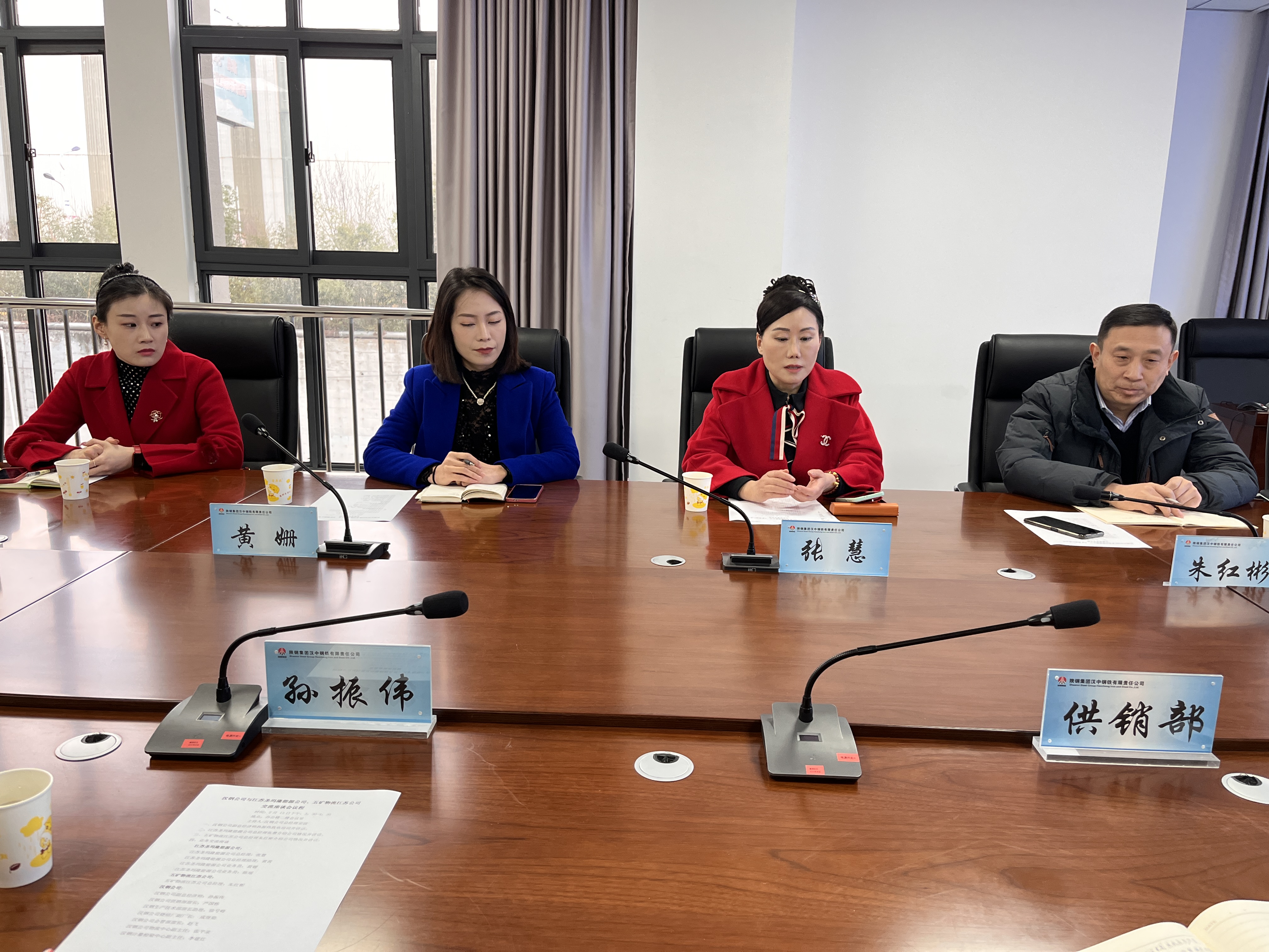 江苏圣玛隆能源公司、五矿物流一行到汉钢公司进行交流座谈