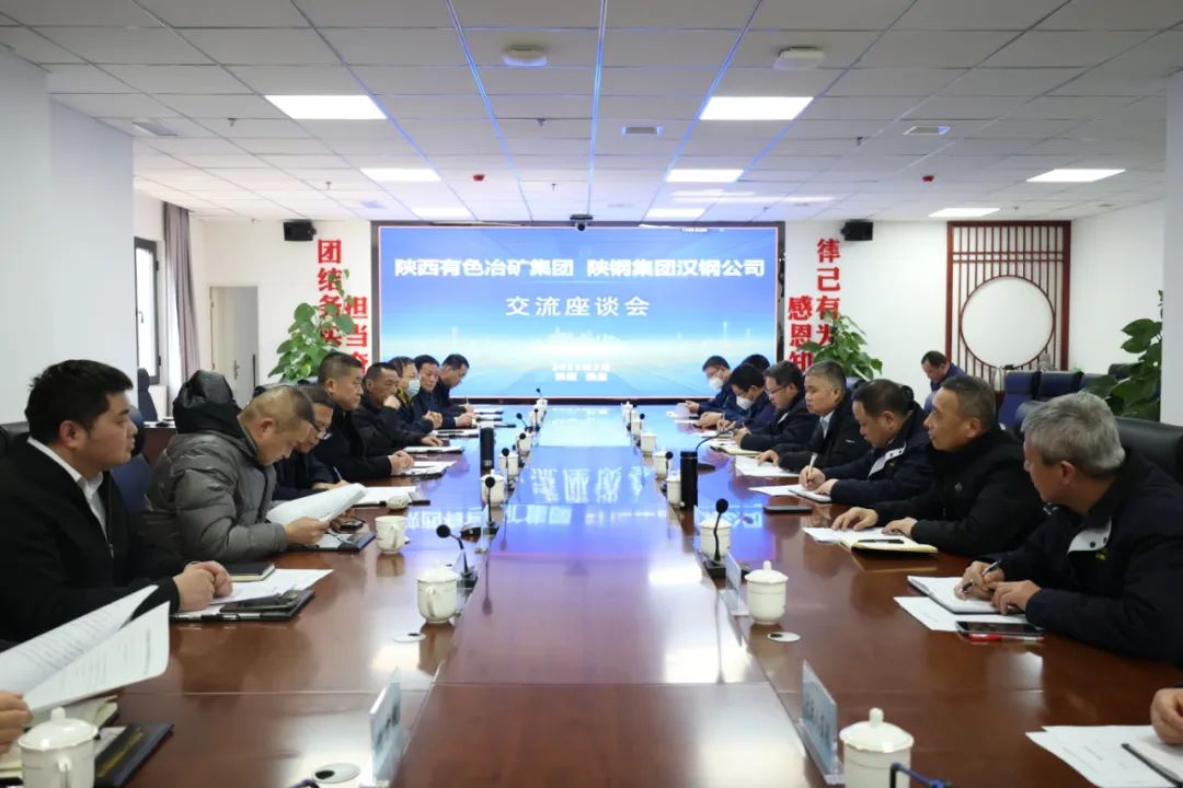 陕西有色冶矿集团党委书记、董事长李忠民一行到公司交流座谈