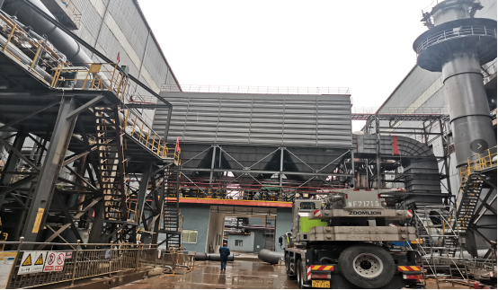 烧结厂新建烧结环冷区域布袋除尘器项目联动试车成功