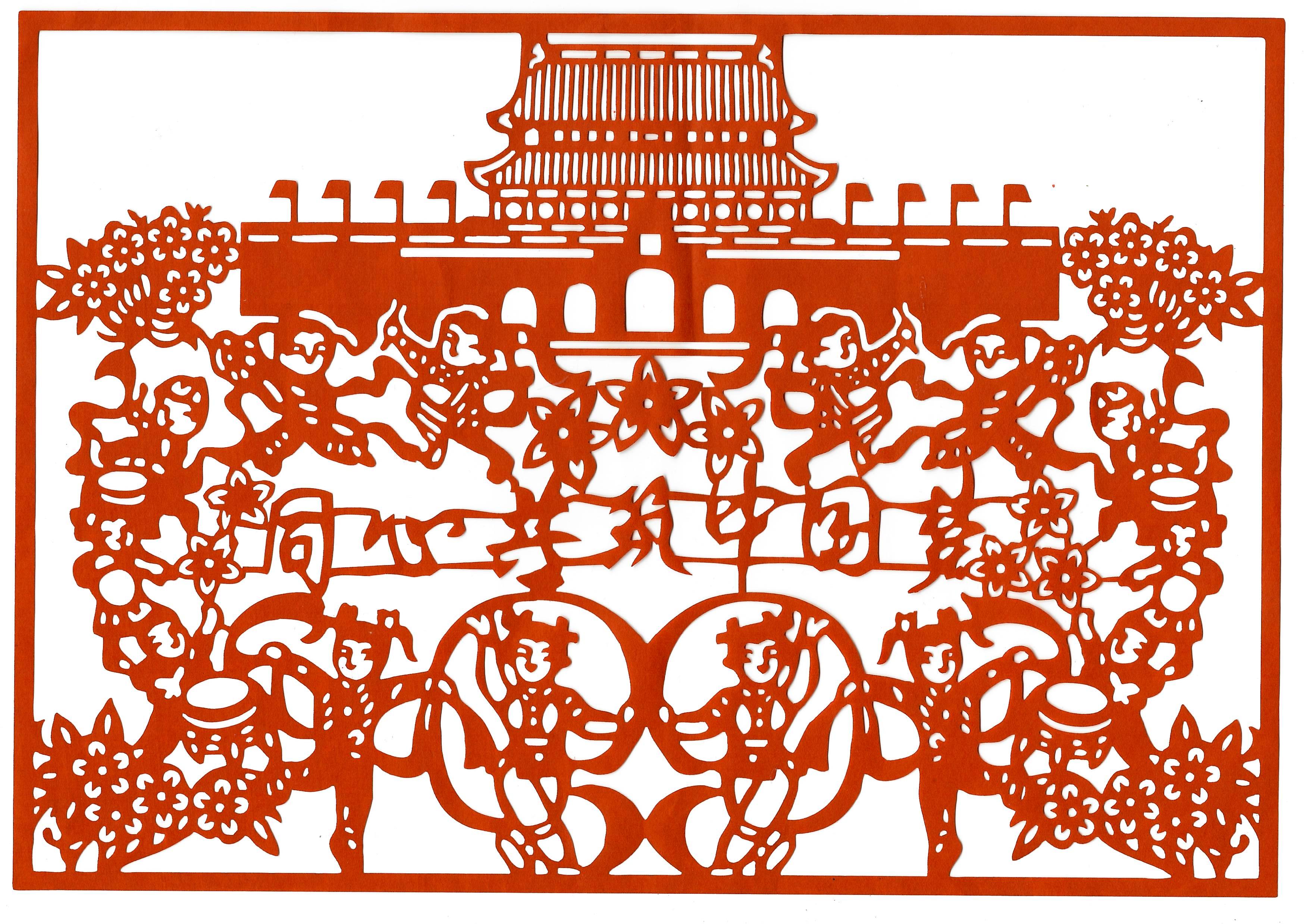 巧手剪纸迎国庆，同心祝福献祖国