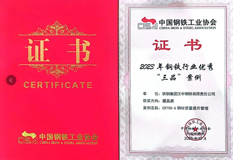 公司“三品”案例获中钢协优秀奖 公司“三品”案例获中钢协优秀奖